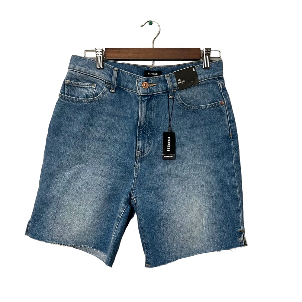 New Express Midi High Rise Shorts Size 6
